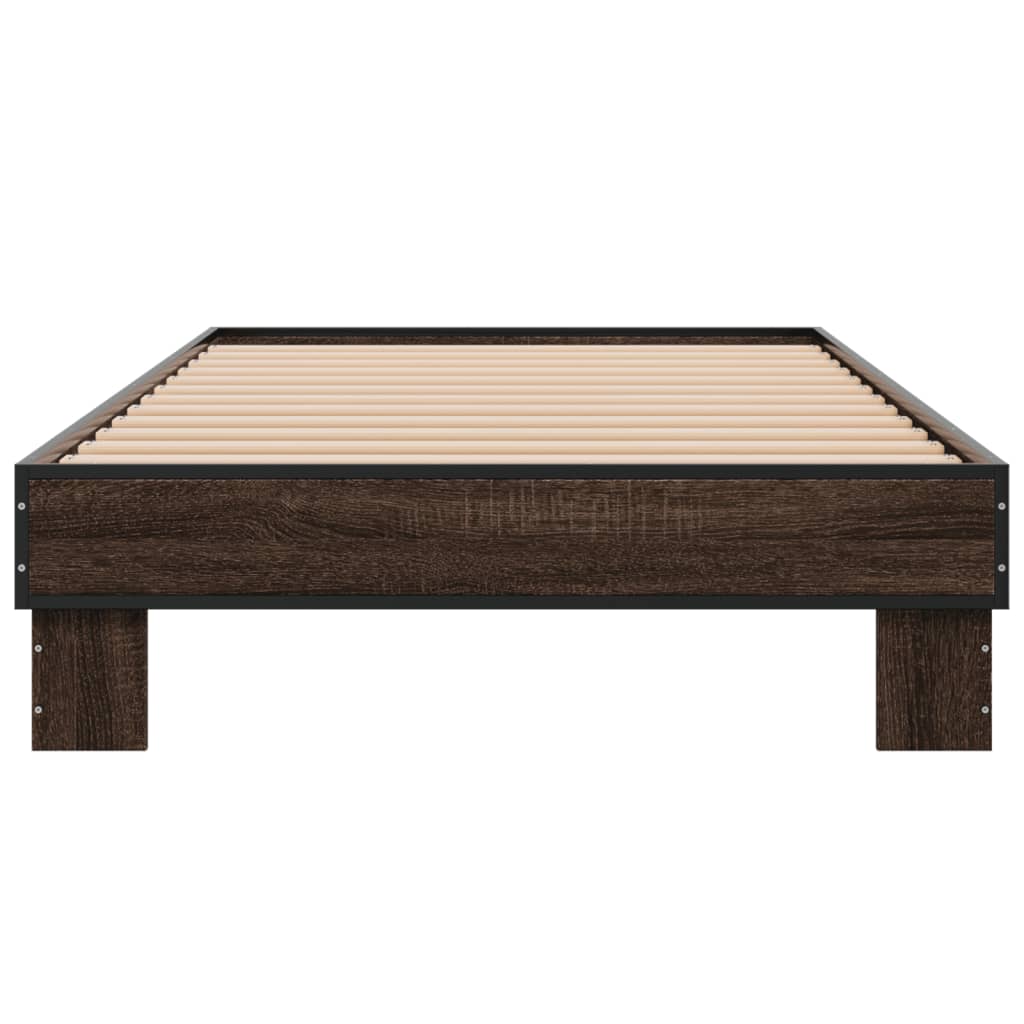 Bed Frame without Mattress Brown Oak 90x190 cm Single