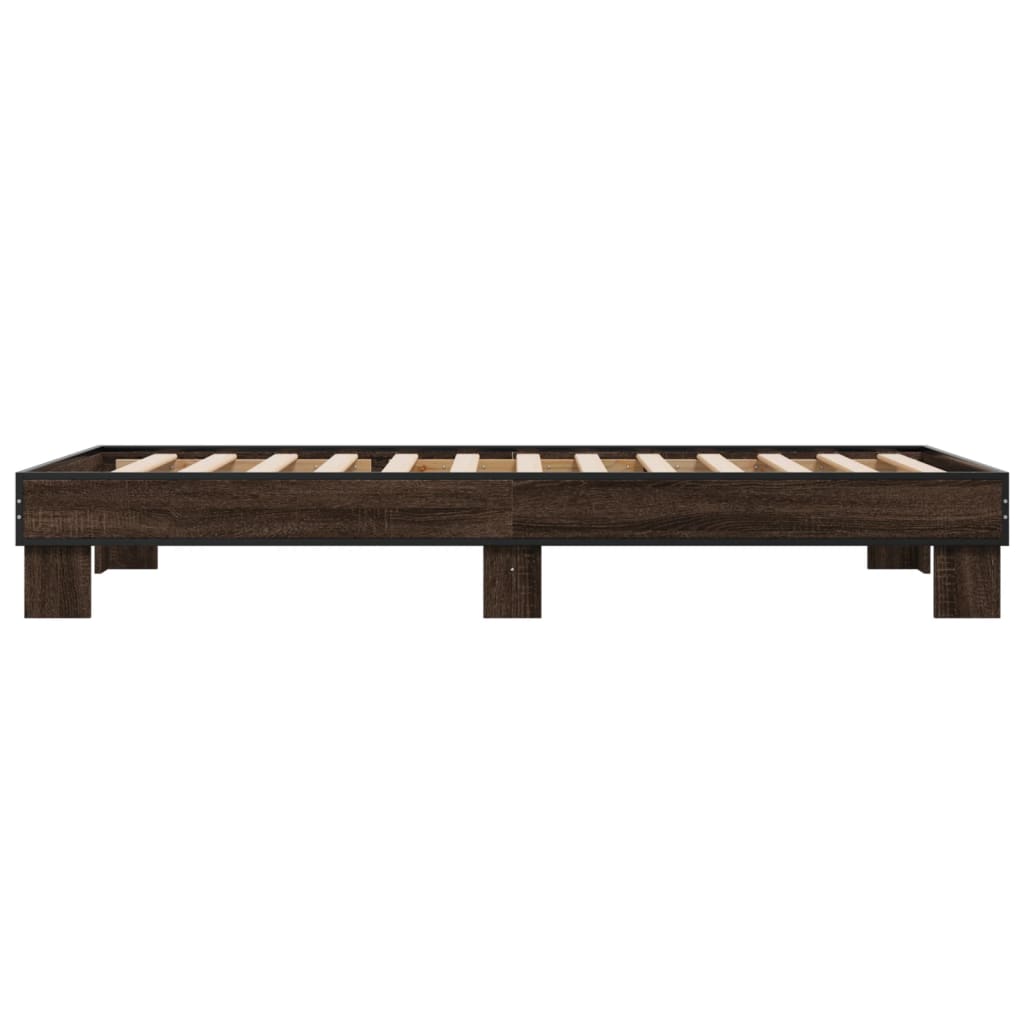 Bed Frame without Mattress Brown Oak 90x190 cm Single