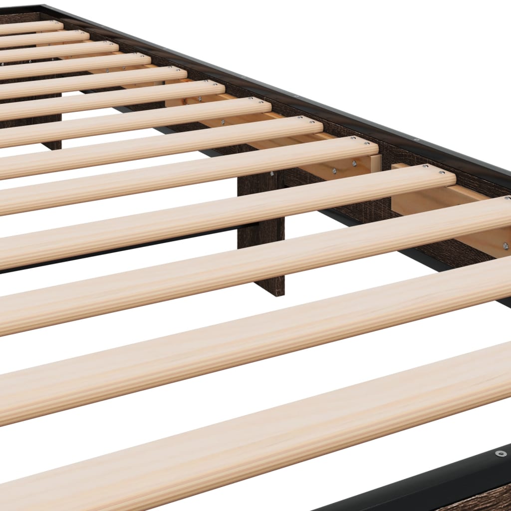 Bed Frame without Mattress Brown Oak 90x190 cm Single