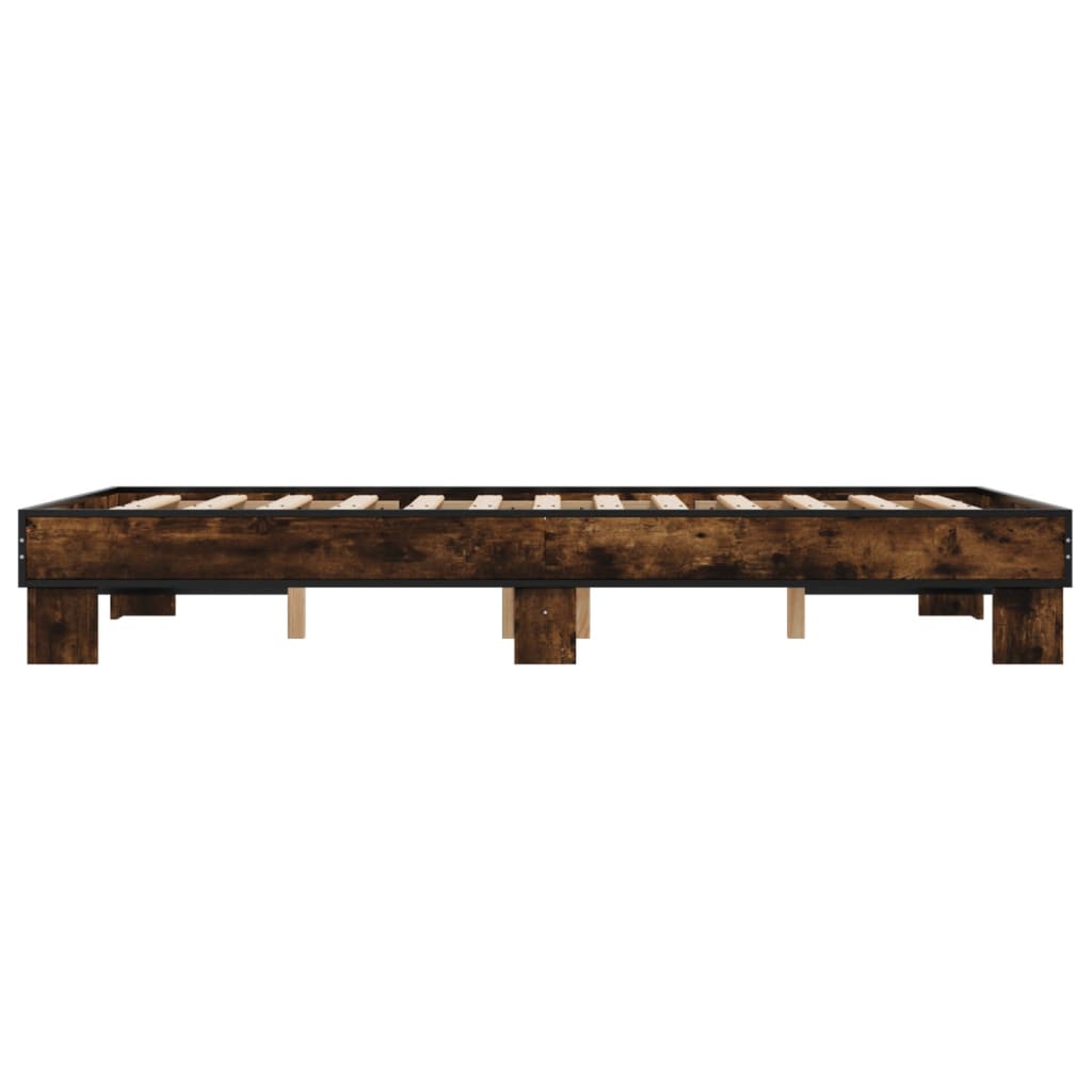 Bed Frame without Mattress Smoked Oak 135x190 cm Double