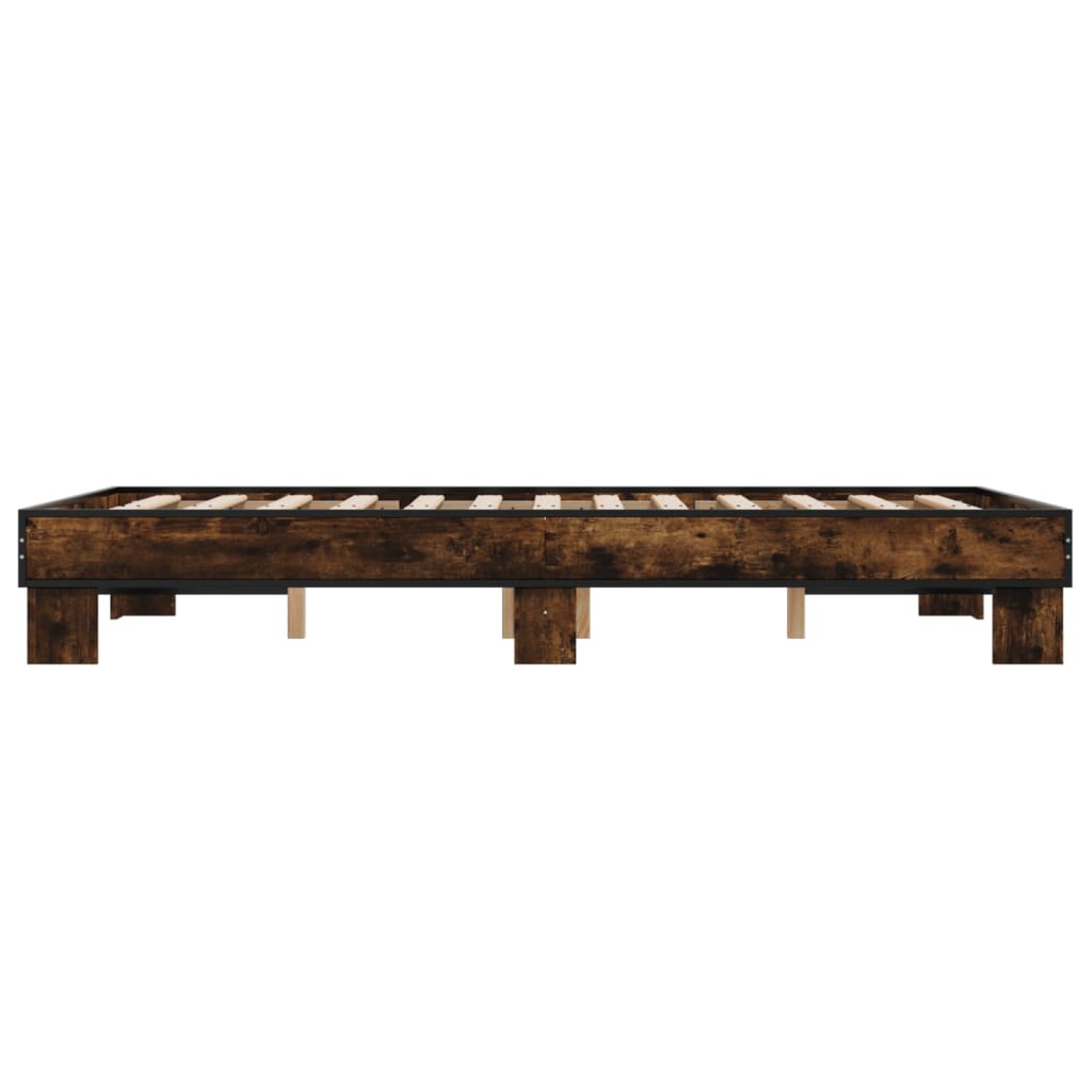 Bed Frame without Mattress Brown Oak 140x190 cm