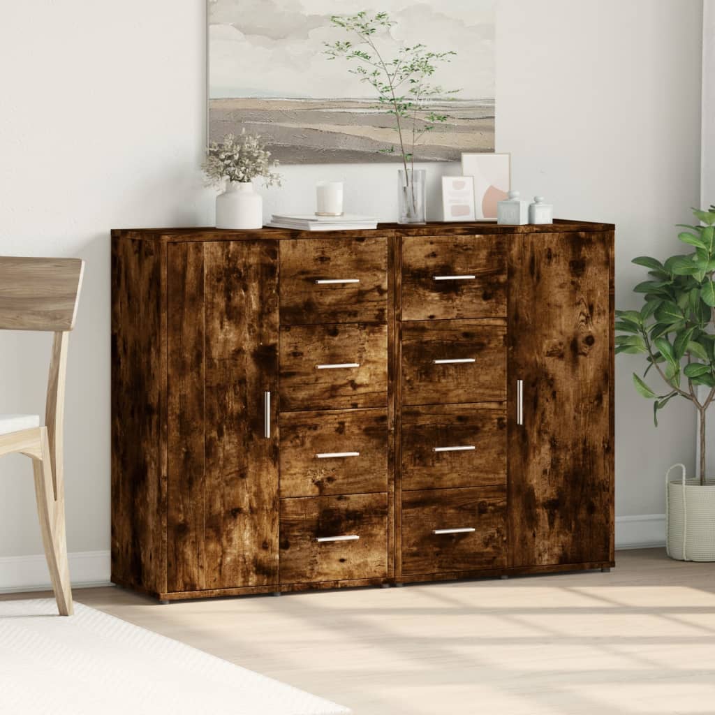 Sideboards 2 pcs Smoked Oak 60x31x84 cm Engineered Wood