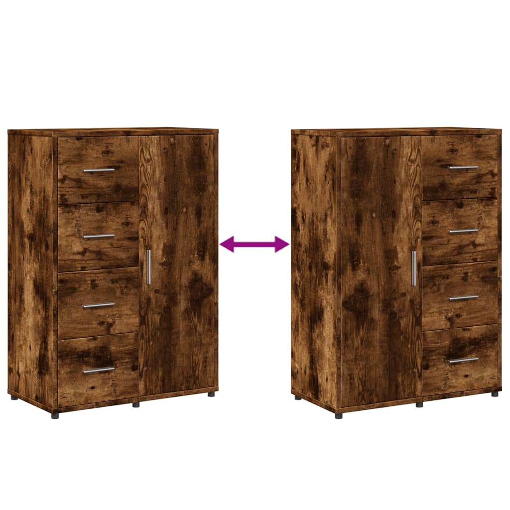 Sideboards 2 pcs Smoked Oak 60x31x84 cm Engineered Wood