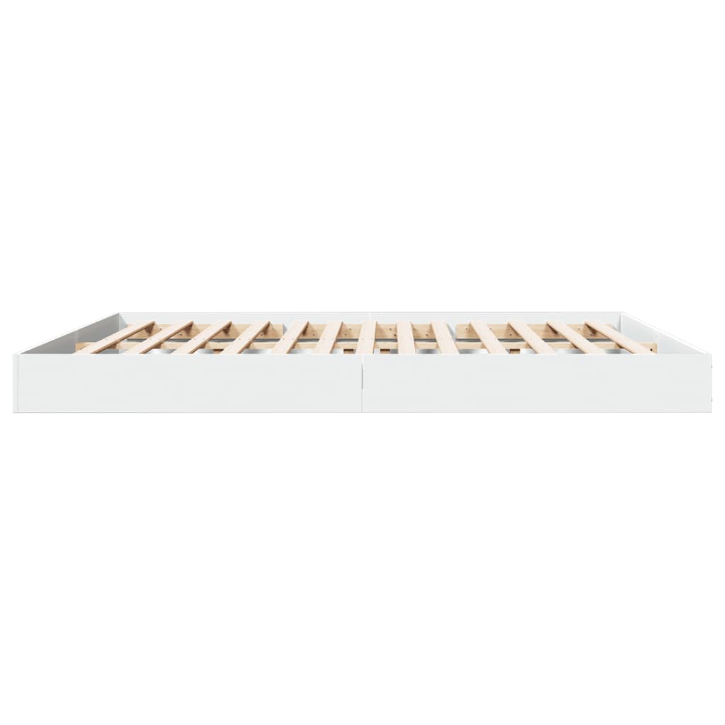 Bed Frame without Mattress White 180x200 cm Super King Engineered Wood