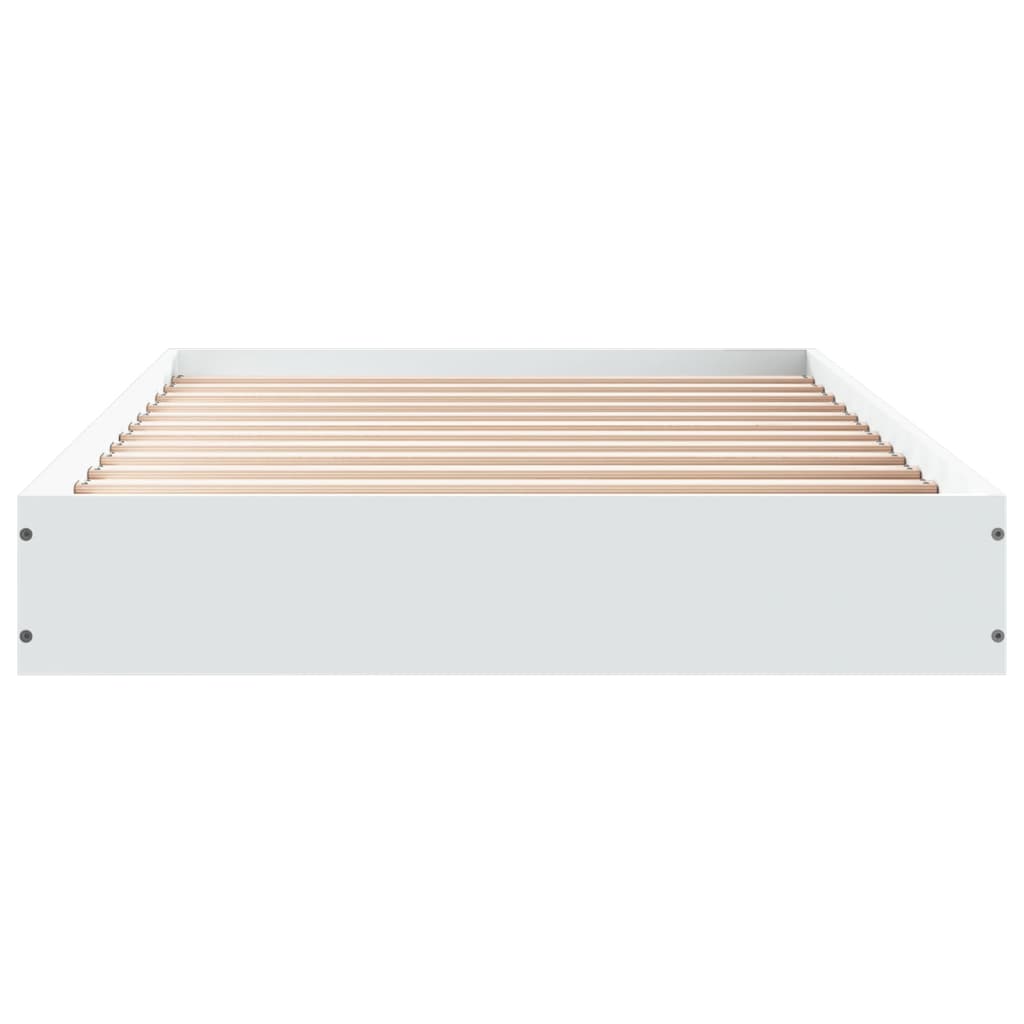 Bed Frame without Mattress White 75x190 cm Small Single Engineered Wood