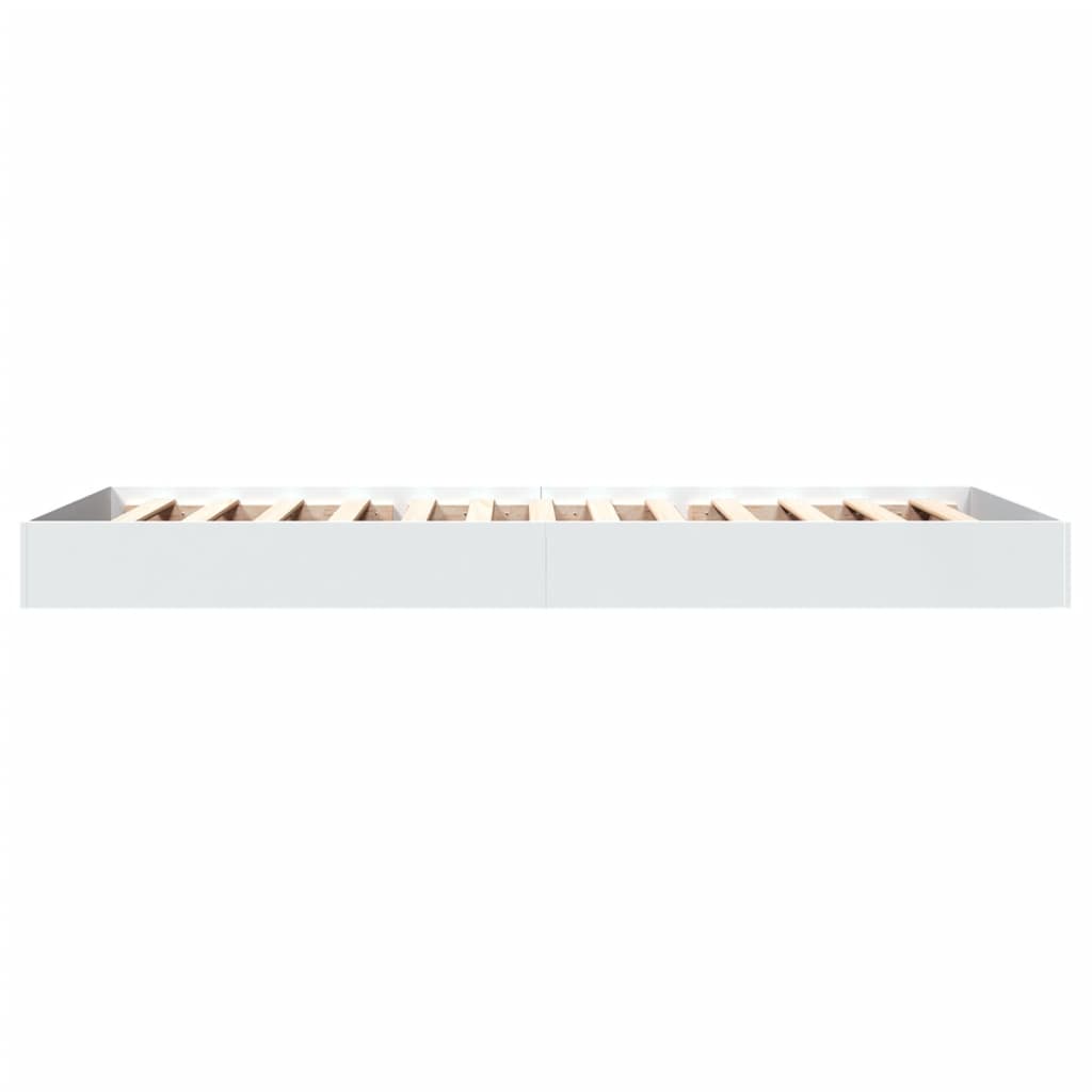 Bed Frame without Mattress White 75x190 cm Small Single Engineered Wood