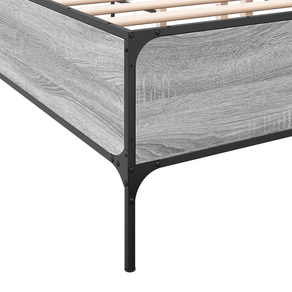 Bed Frame without Mattress Grey Sonoma 200x200 cm