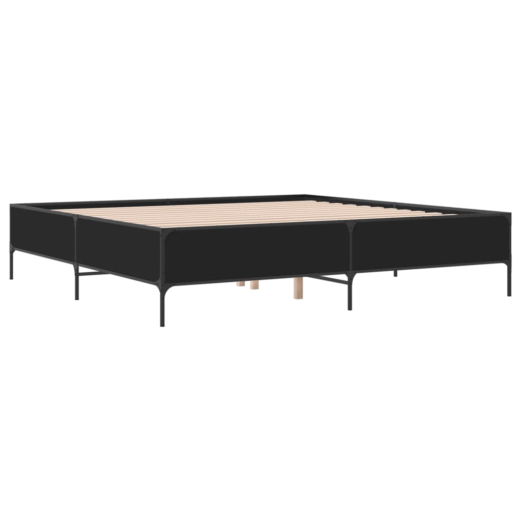Bed Frame without Mattress Black 180x200 cm Super King