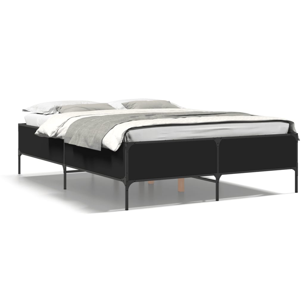 Bed Frame without Mattress Black 135x190 cm Double