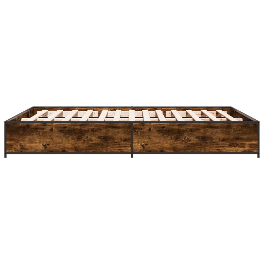Bed Frame without Mattress Smoked Oak 150x200 cm King Size