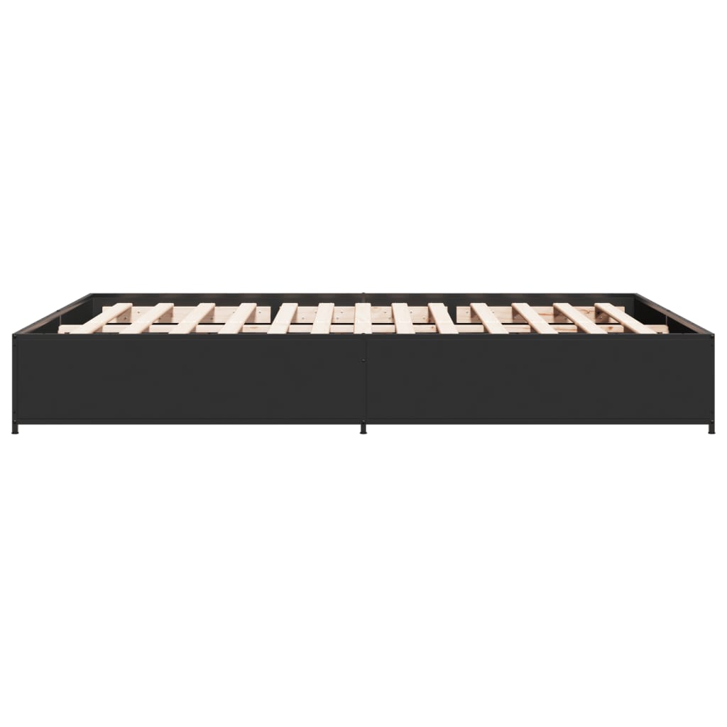Bed Frame without Mattress Black 140x190 cm