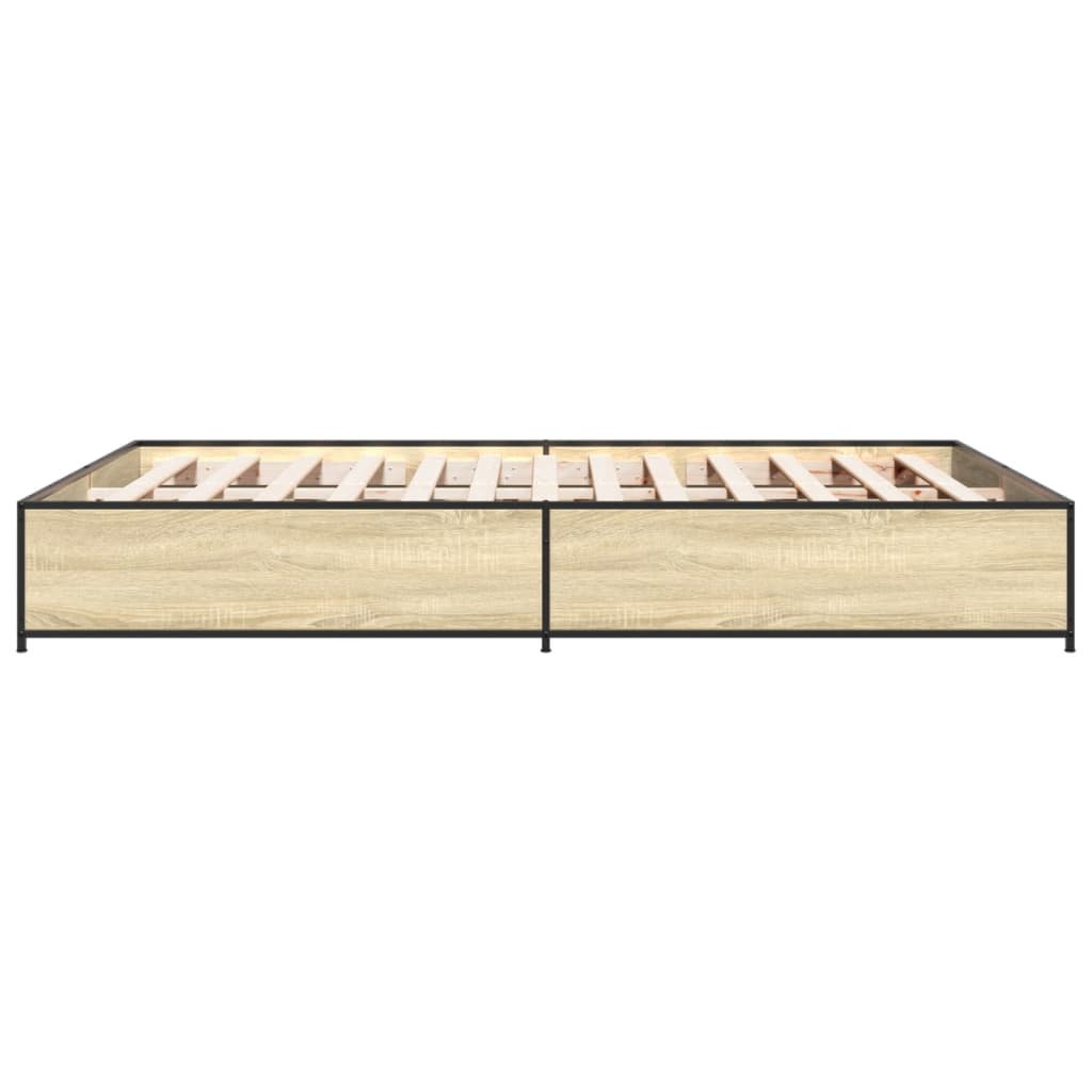 Bed Frame without Mattress Sonoma Oak 135x190 cm Double