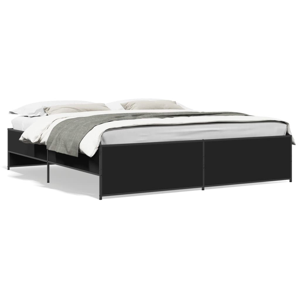 Bed Frame without Mattress Black 200x200 cm