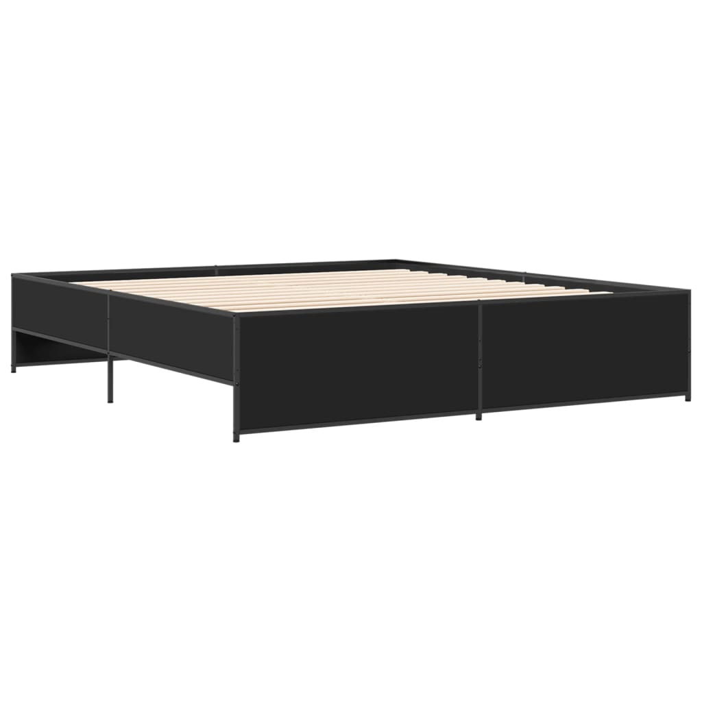 Bed Frame without Mattress Black 200x200 cm