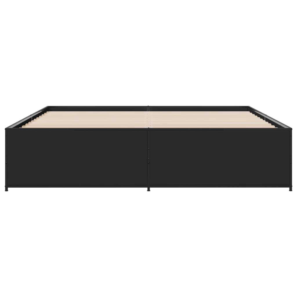 Bed Frame without Mattress Black 200x200 cm