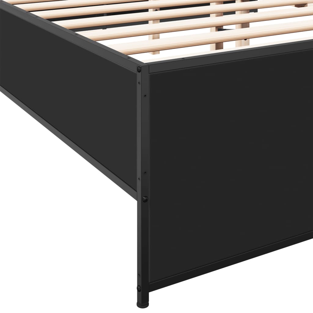 Bed Frame without Mattress Black 200x200 cm