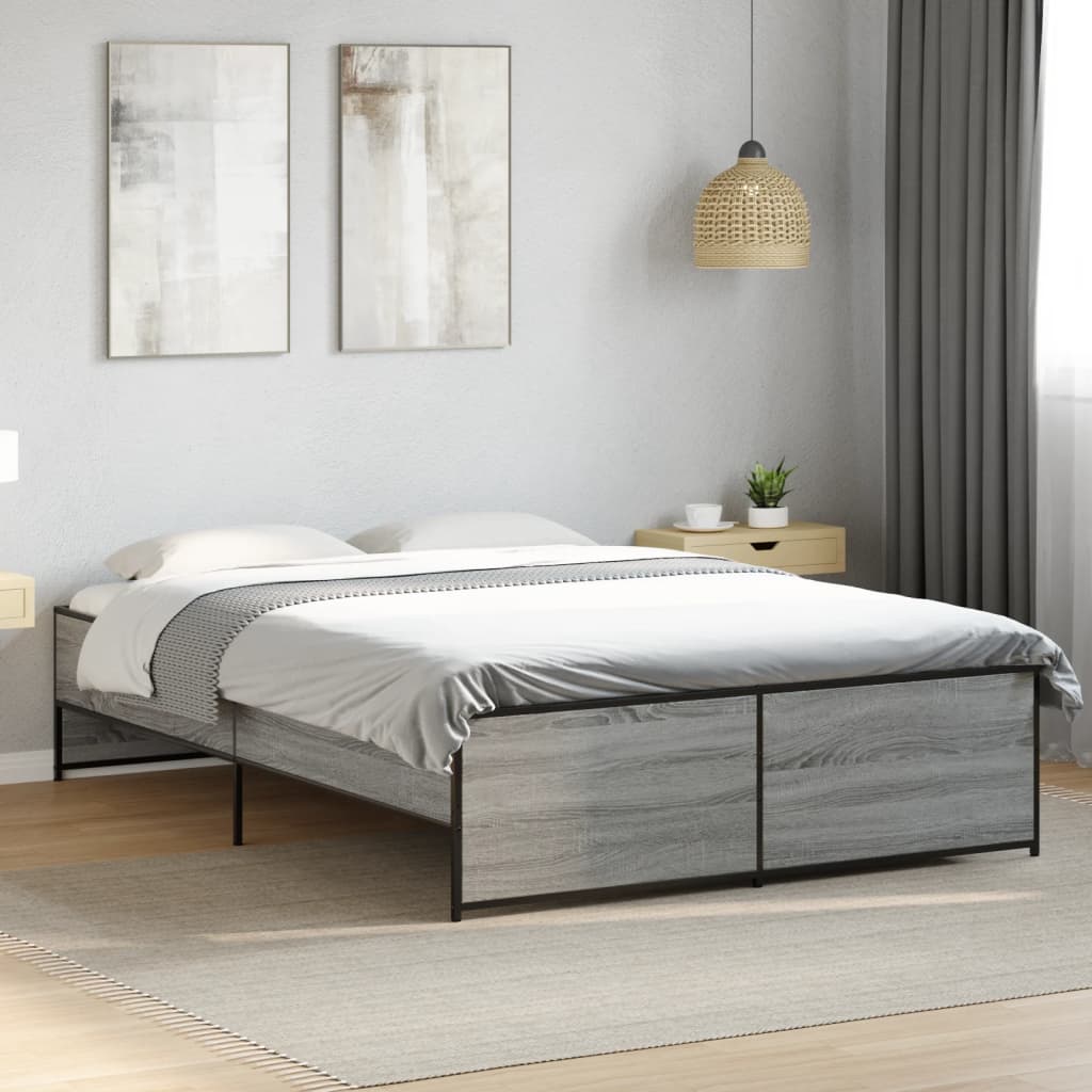 Bed Frame without Mattress Grey Sonoma 120x200 cm