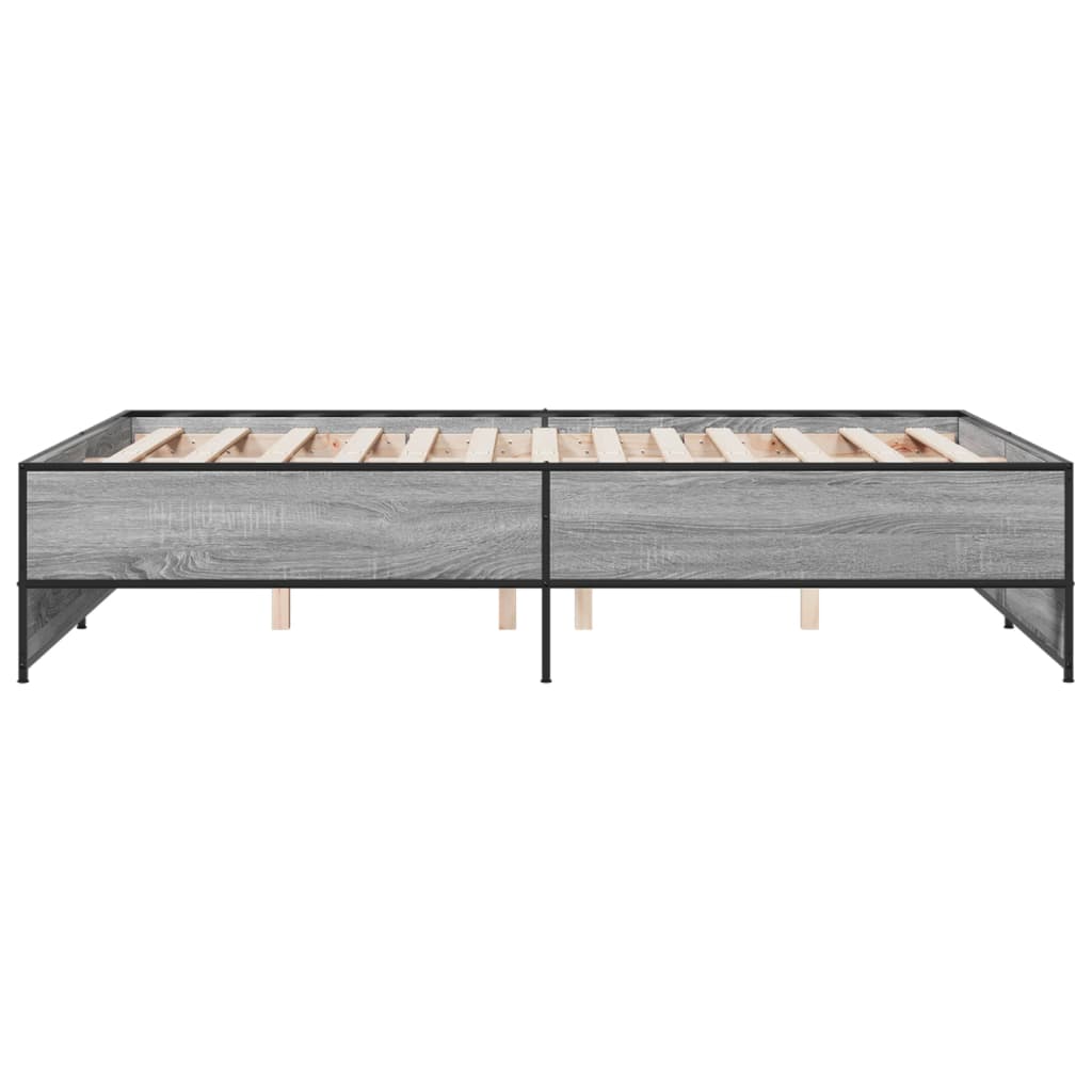 Bed Frame without Mattress Grey Sonoma 120x200 cm