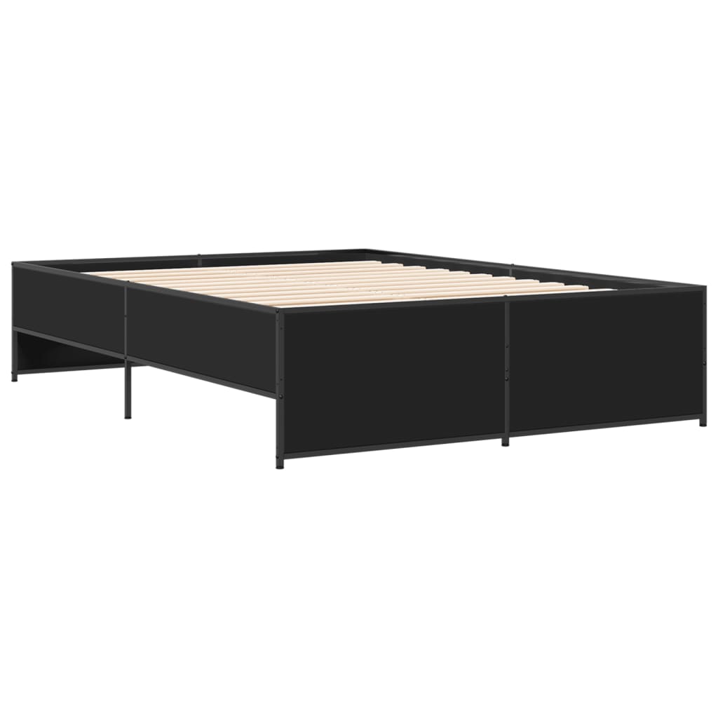 Bed Frame without Mattress Black 140x190 cm