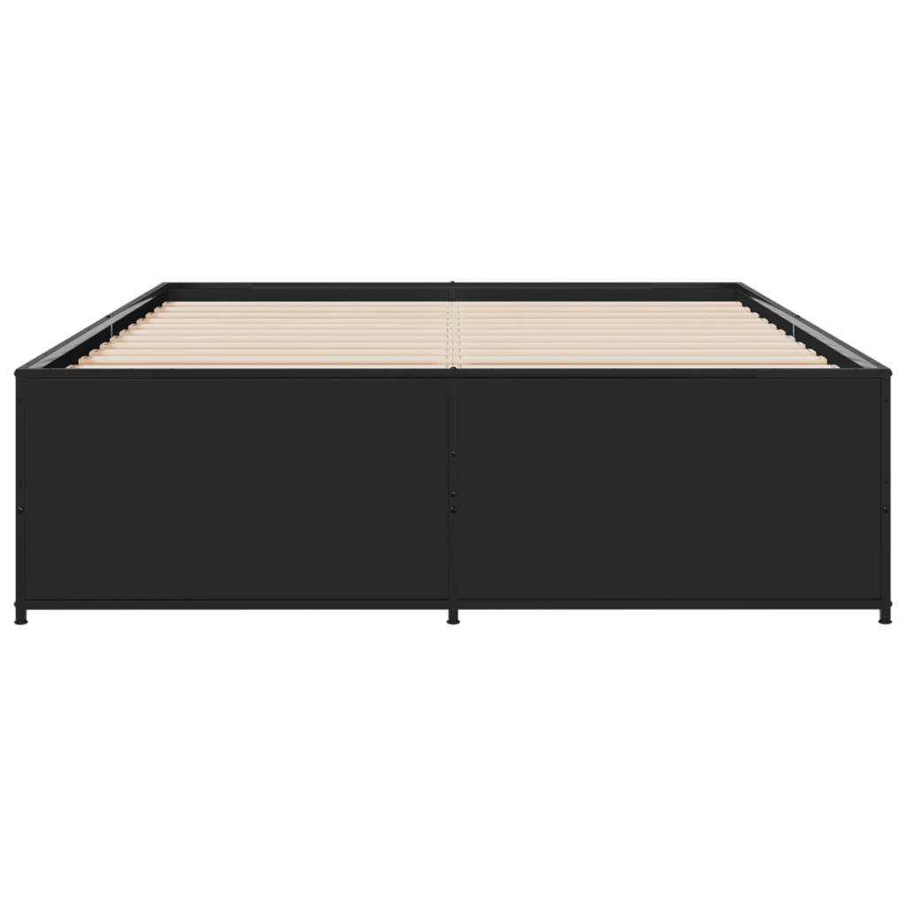 Bed Frame without Mattress Black 140x190 cm