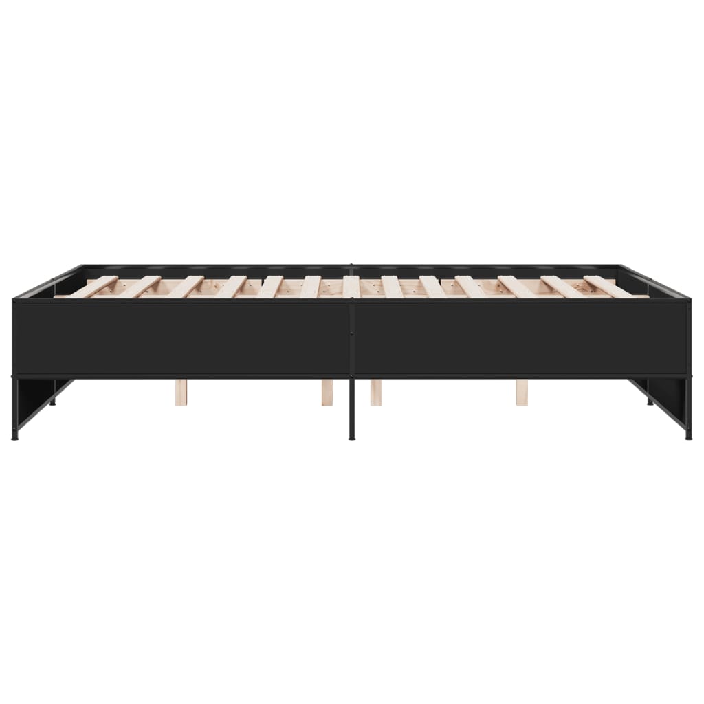 Bed Frame without Mattress Black 140x190 cm