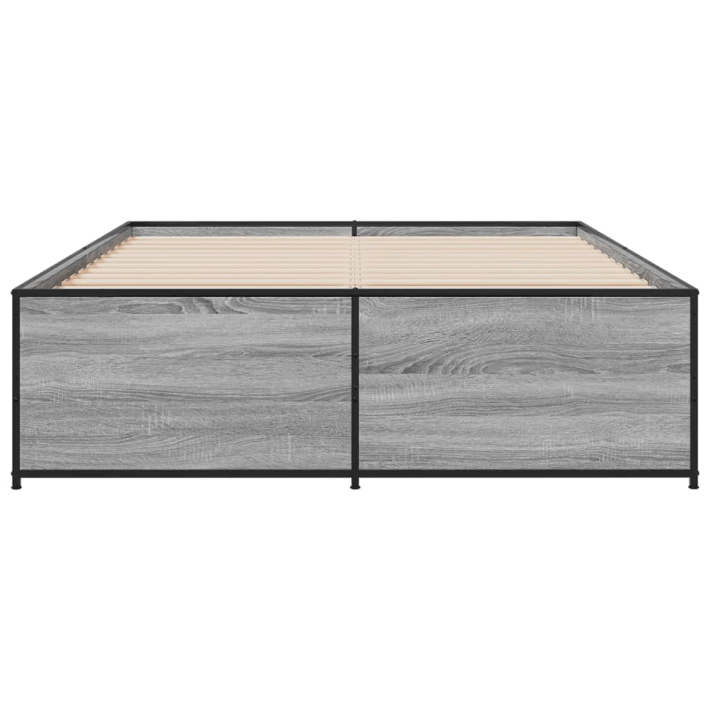 Bed Frame without Mattress Grey Sonoma 120x190 cm Small Double