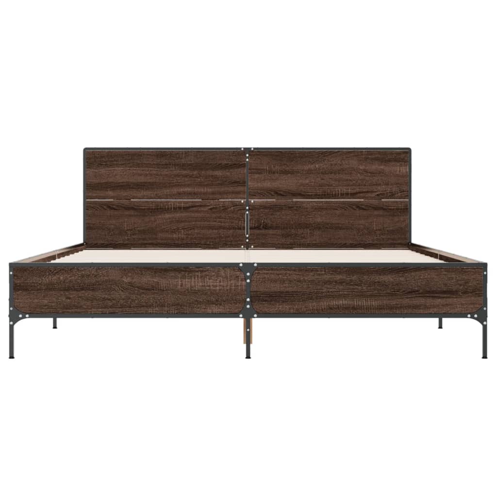 Bed Frame without Mattress Brown Oak 120x200 cm