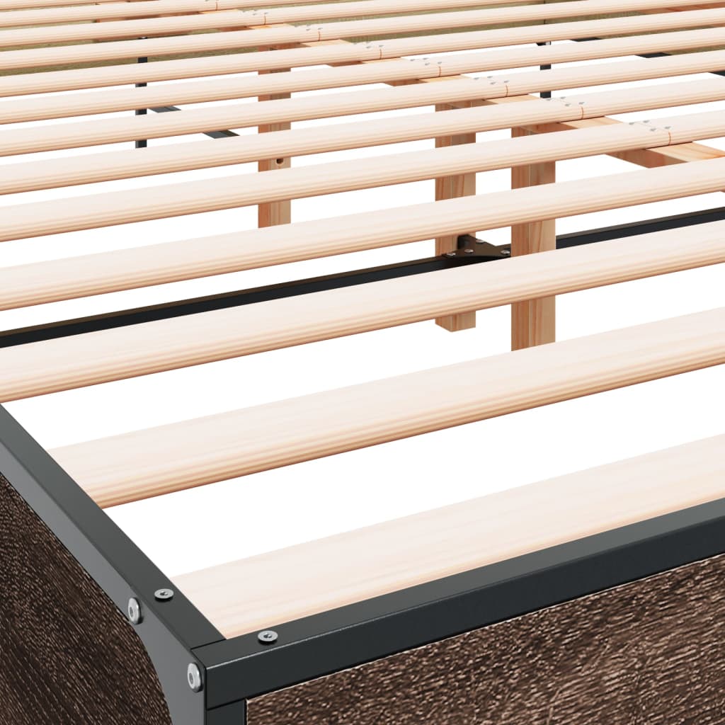 Bed Frame without Mattress Brown Oak 120x200 cm