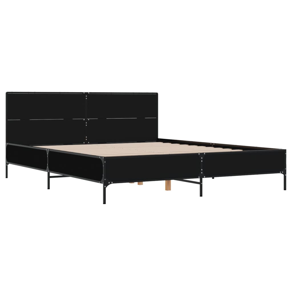 Bed Frame without Mattress Black 140x200 cm