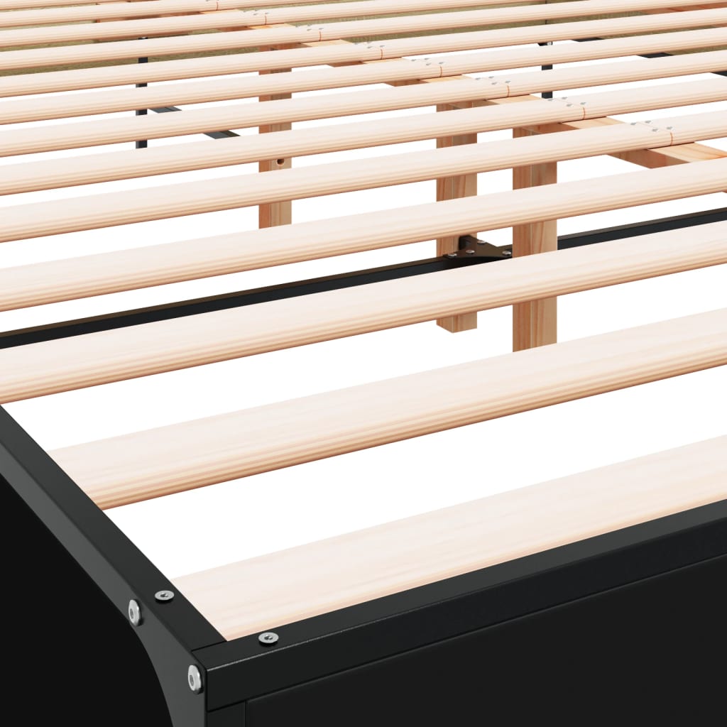 Bed Frame without Mattress Black 140x200 cm