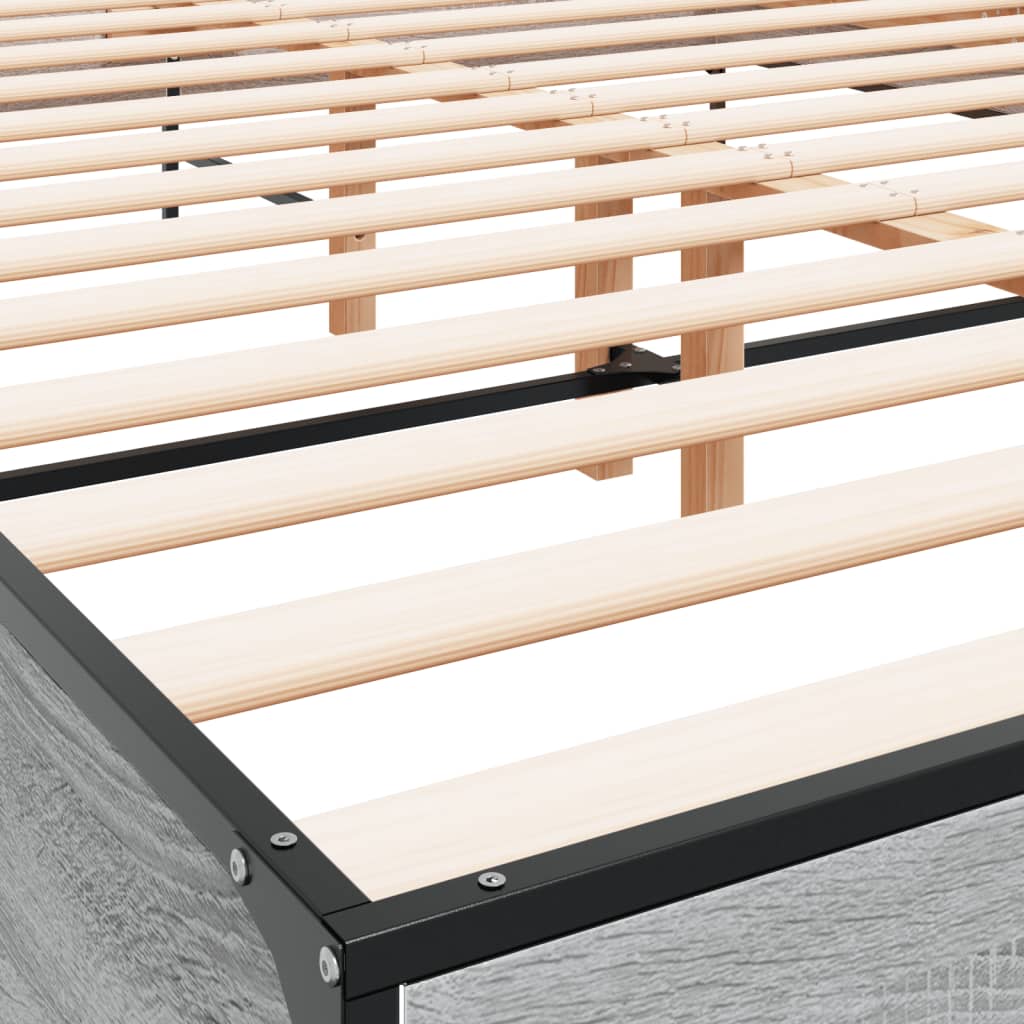 Bed Frame without Mattress Grey Sonoma 160x200 cm