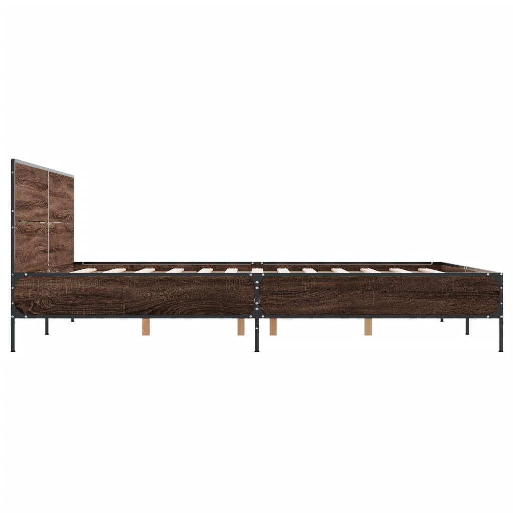 Bed Frame without Mattress Brown Oak 135x190 cm Double