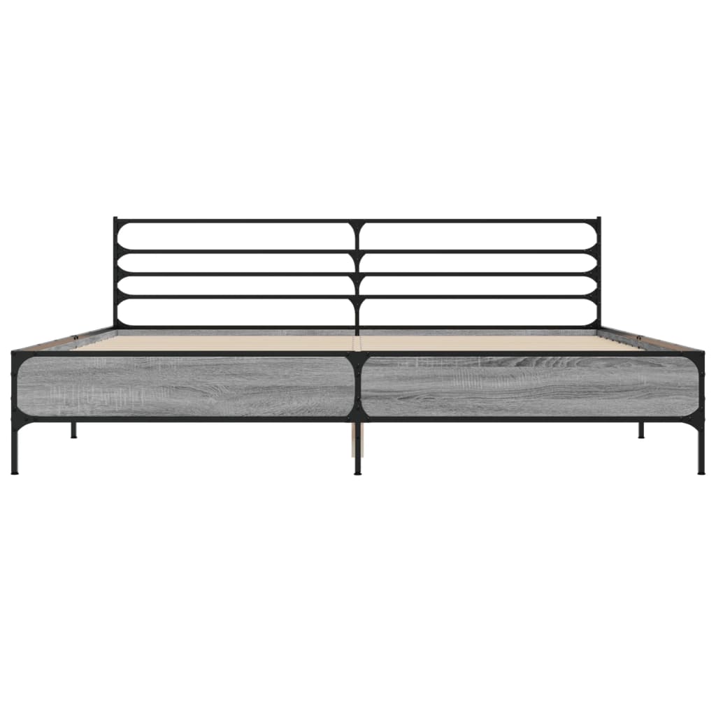 Bed Frame without Mattress Grey Sonoma 200x200 cm
