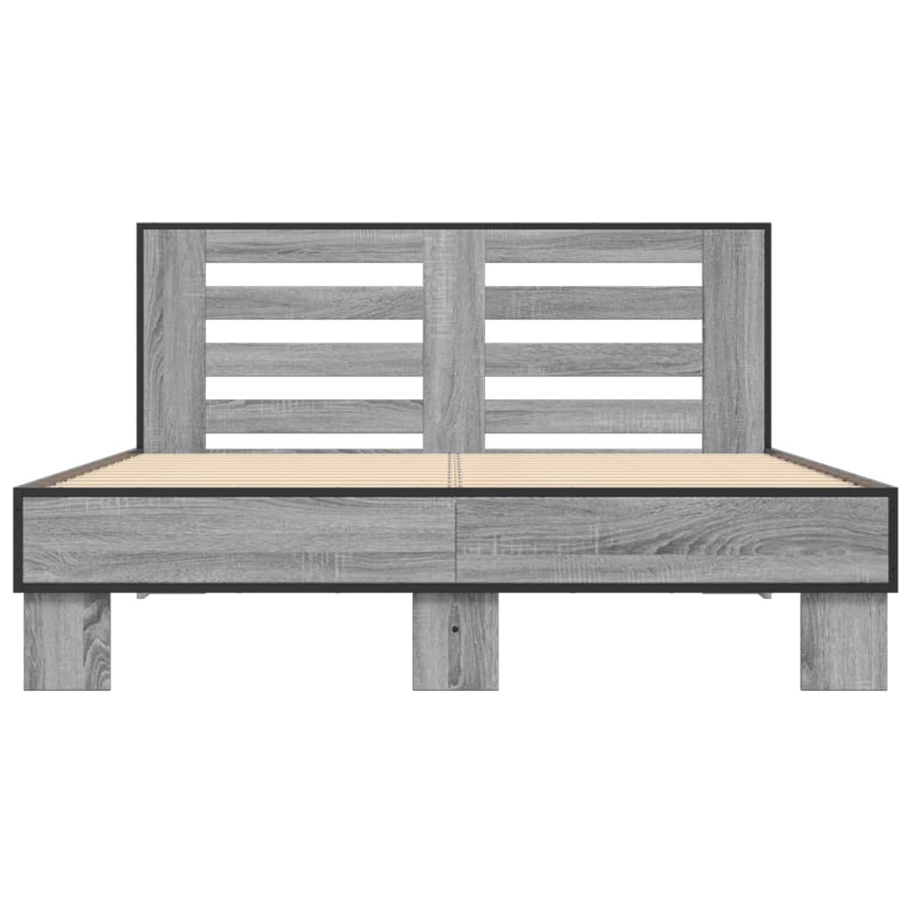 Bed Frame without Mattress Grey Sonoma 120x190 cm Small Double
