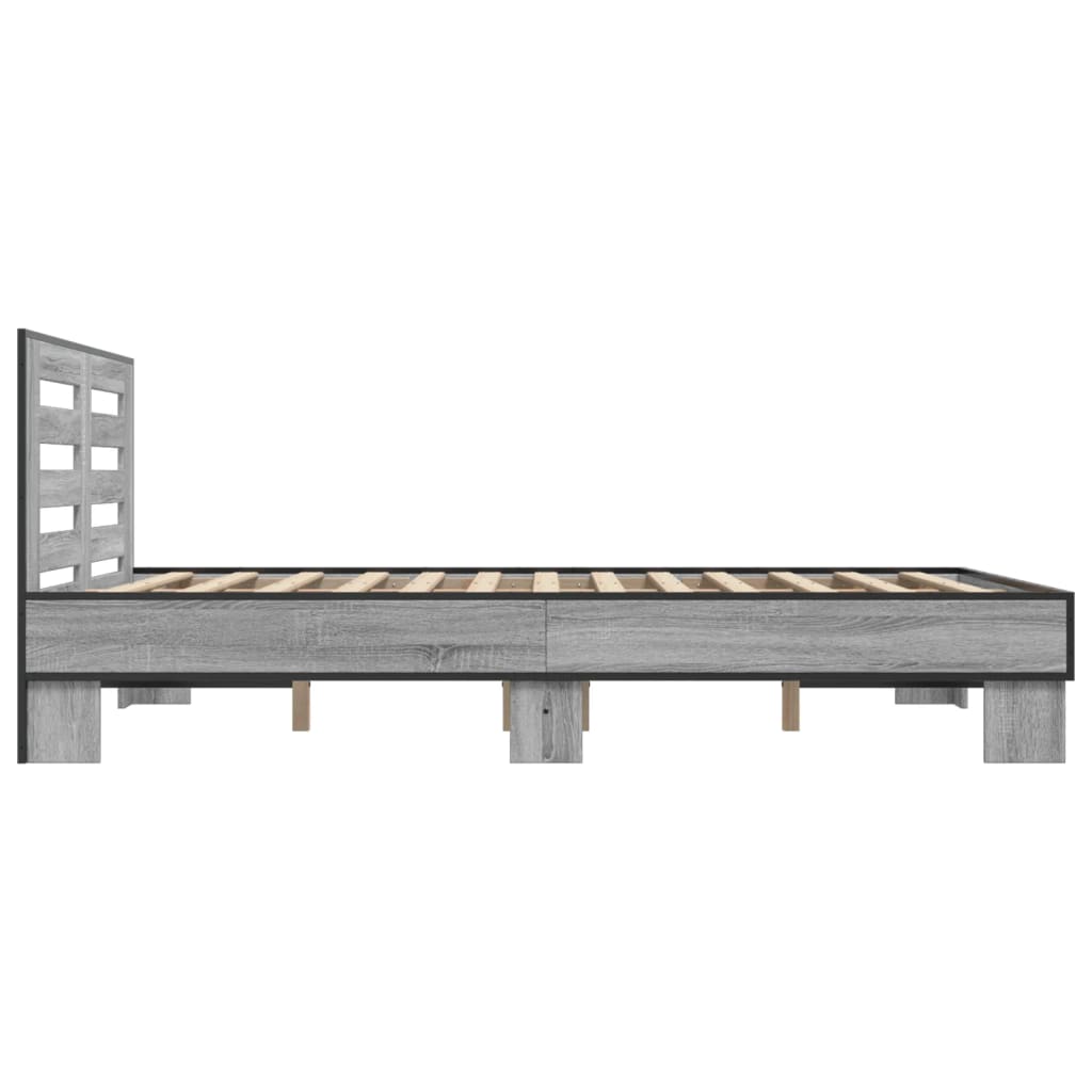 Bed Frame without Mattress Grey Sonoma 120x190 cm Small Double