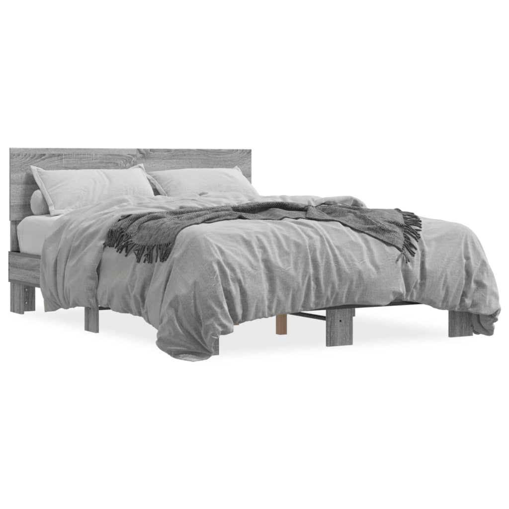 Bed Frame without Mattress Grey Sonoma 120x200 cm