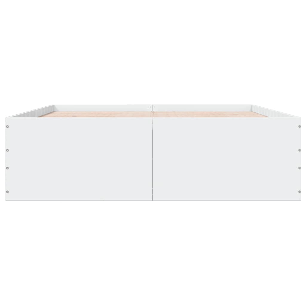 Bed Frame without Mattress White 150x200 cm King Size