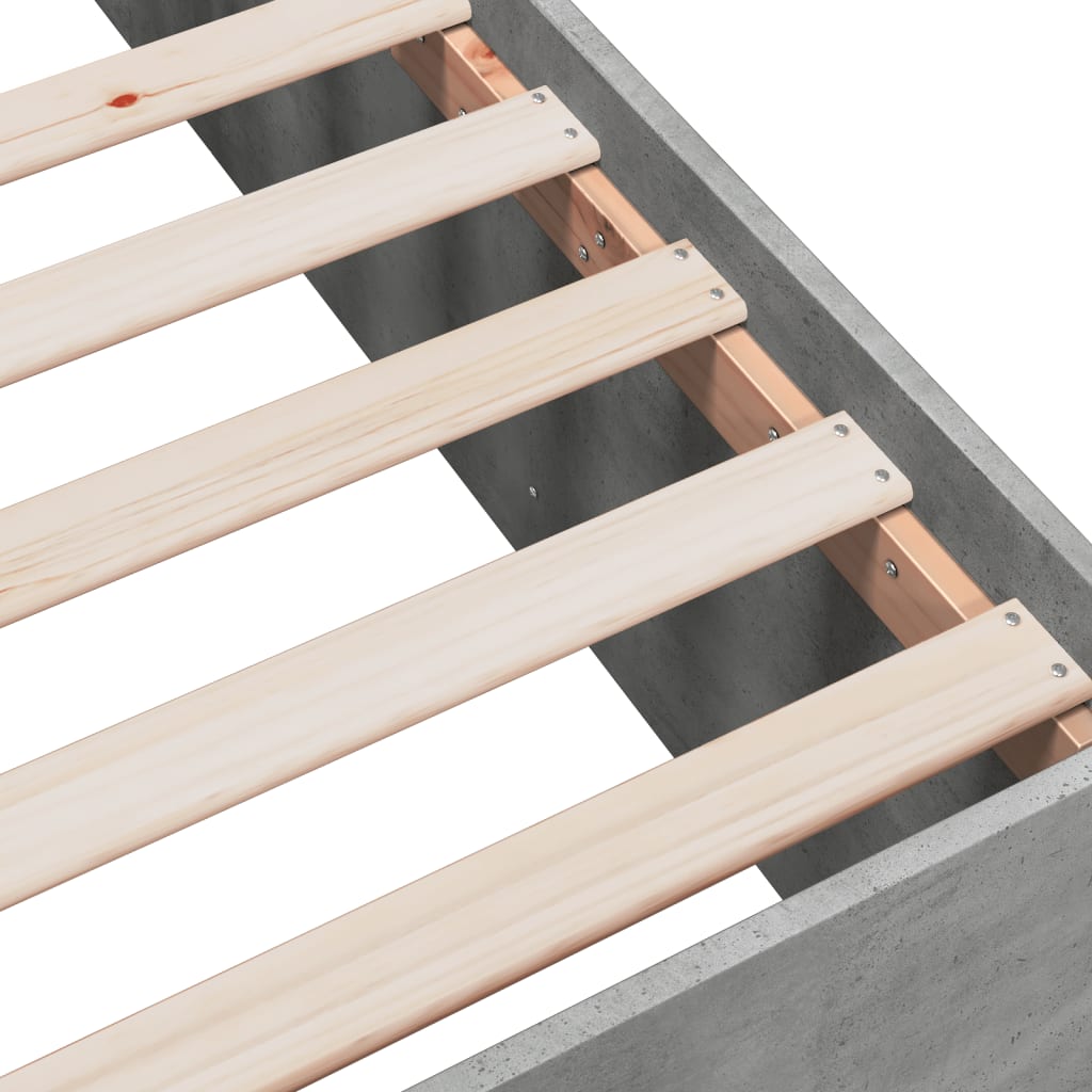 Bed Frame without Mattress Concrete Grey 120x190 cm Small Double