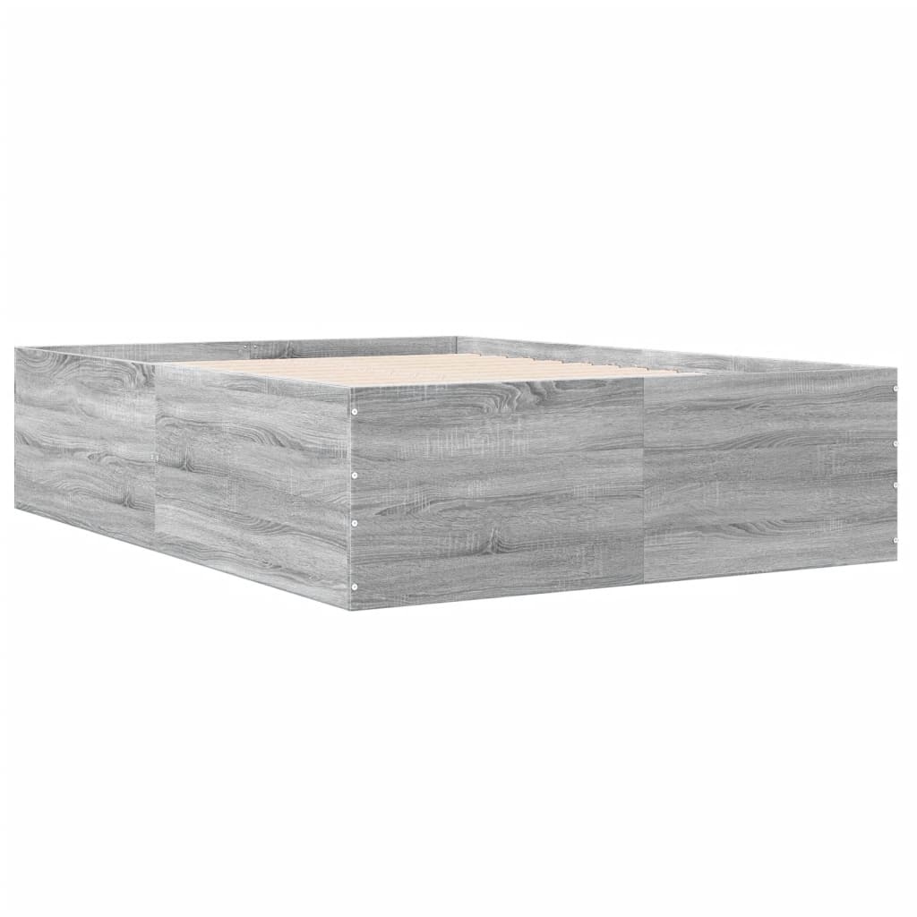 Bed Frame without Mattress Grey Sonoma 120x190 cm Small Double