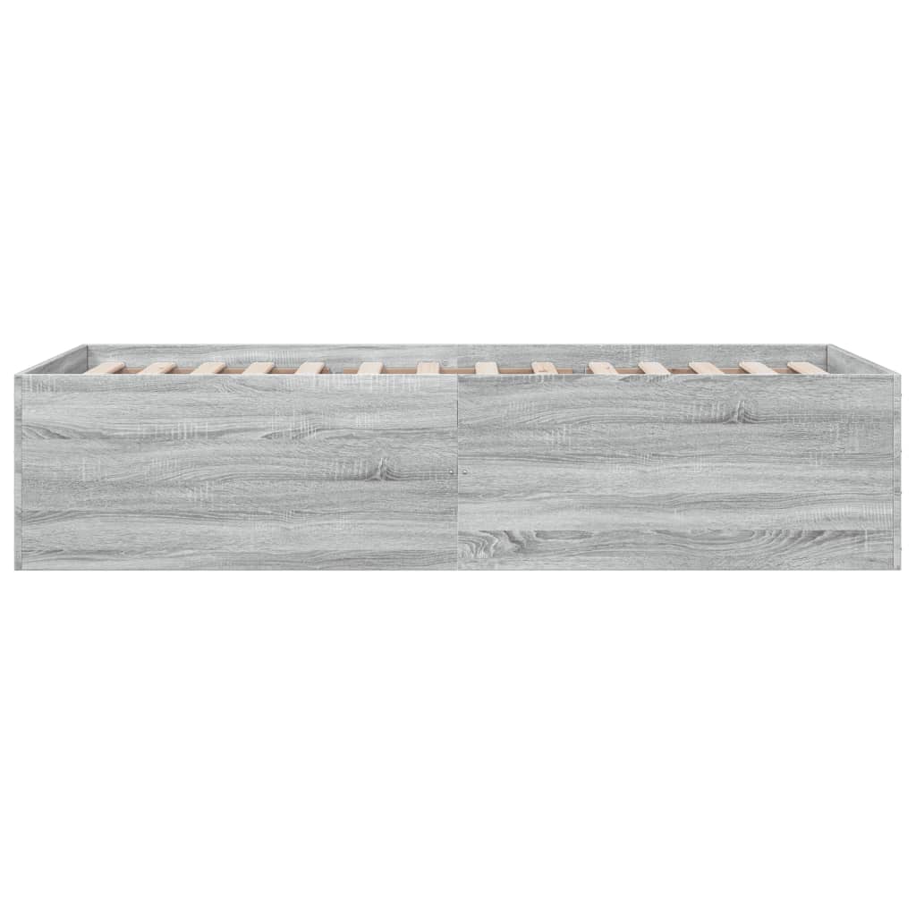 Bed Frame without Mattress Grey Sonoma 100x200 cm