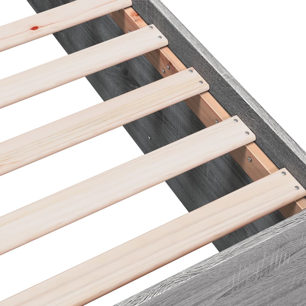 Bed Frame without Mattress Grey Sonoma 100x200 cm