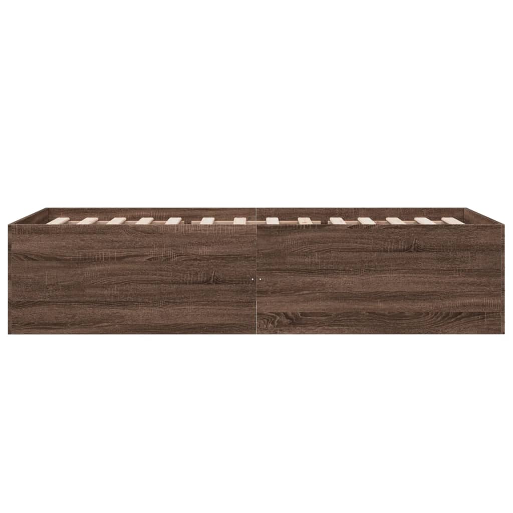 Bed Frame without Mattress Brown Oak 90x190 cm Single