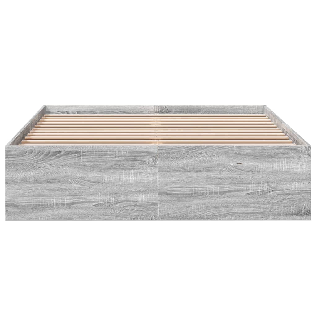 Bed Frame without Mattress Grey Sonoma 120x190 cm Small Double