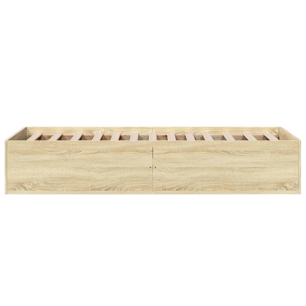 Bed Frame without Mattress Sonoma Oak 100x200 cm
