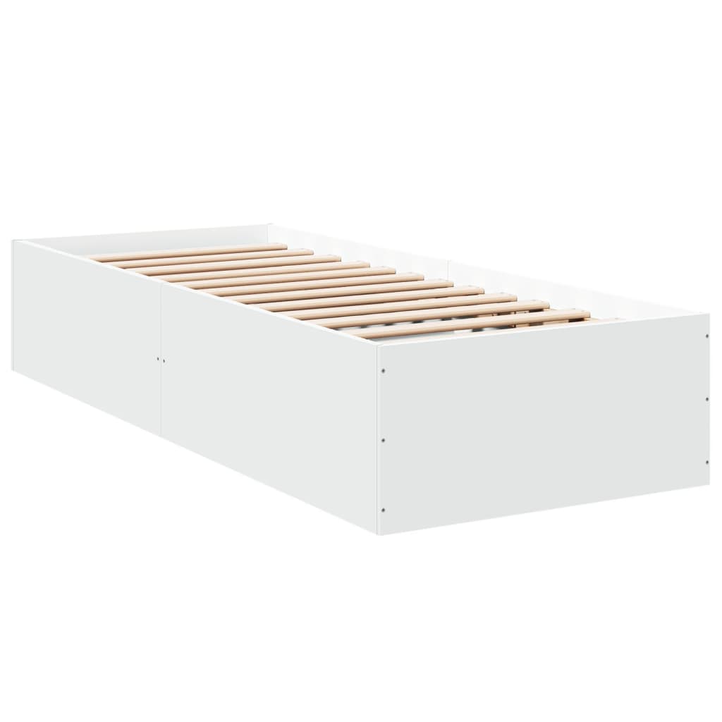 Bed Frame without Mattress White 90x190 cm Single