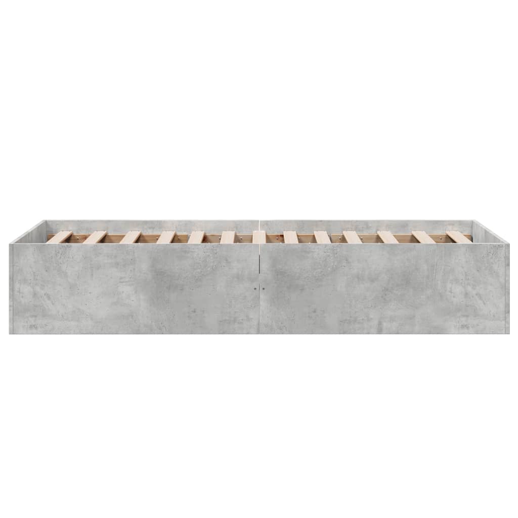 Bed Frame without Mattress Concrete Grey 90x190 cm Single