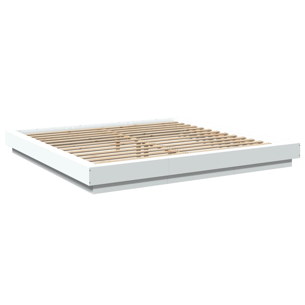 Bed Frame without Mattress White 180x200 cm Super King