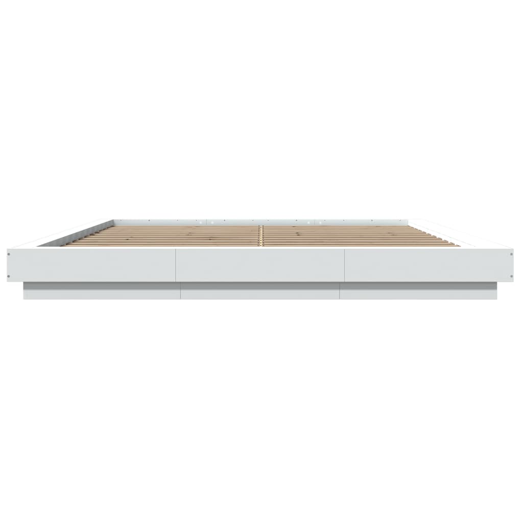 Bed Frame without Mattress White 180x200 cm Super King