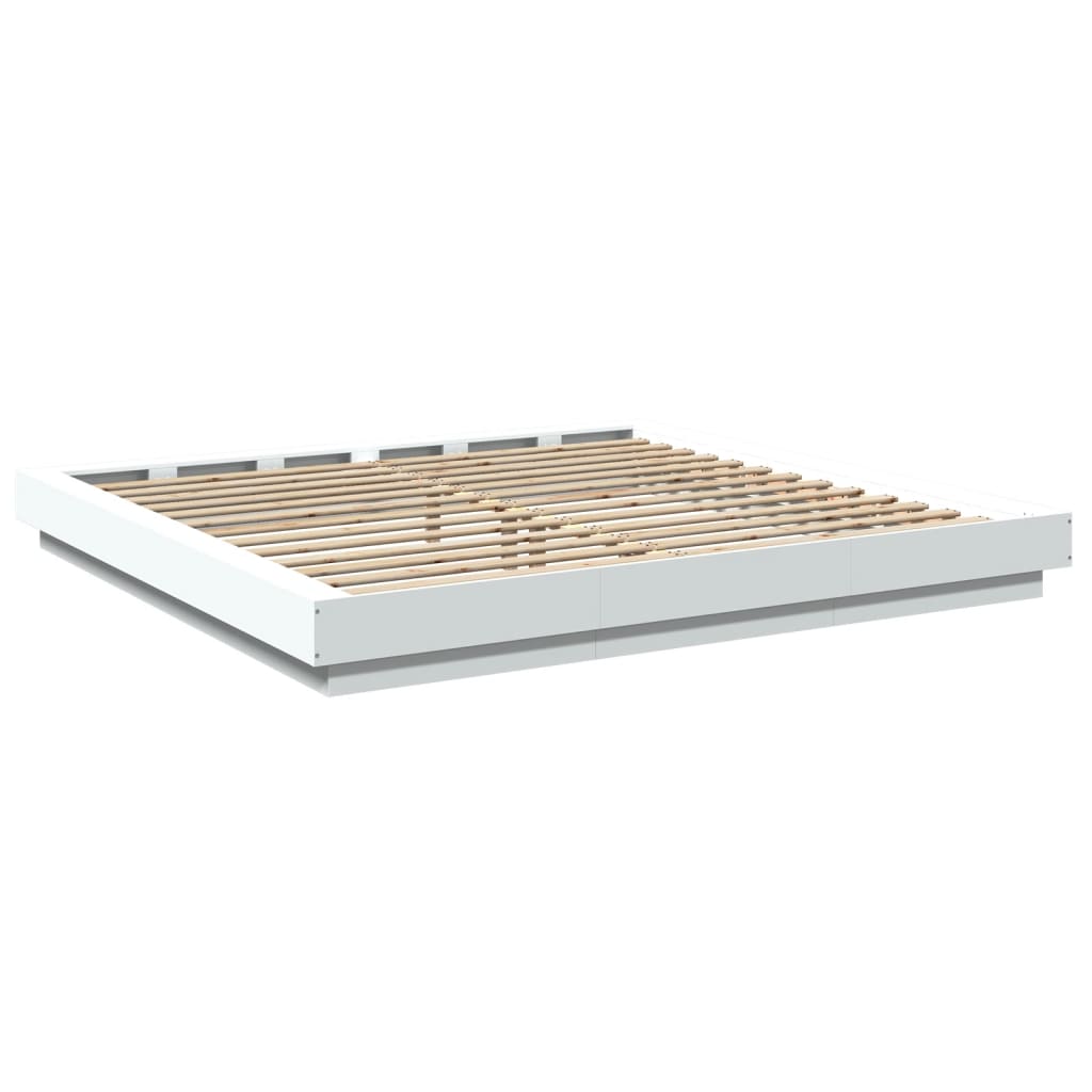 Bed Frame without Mattress White 180x200 cm Super King