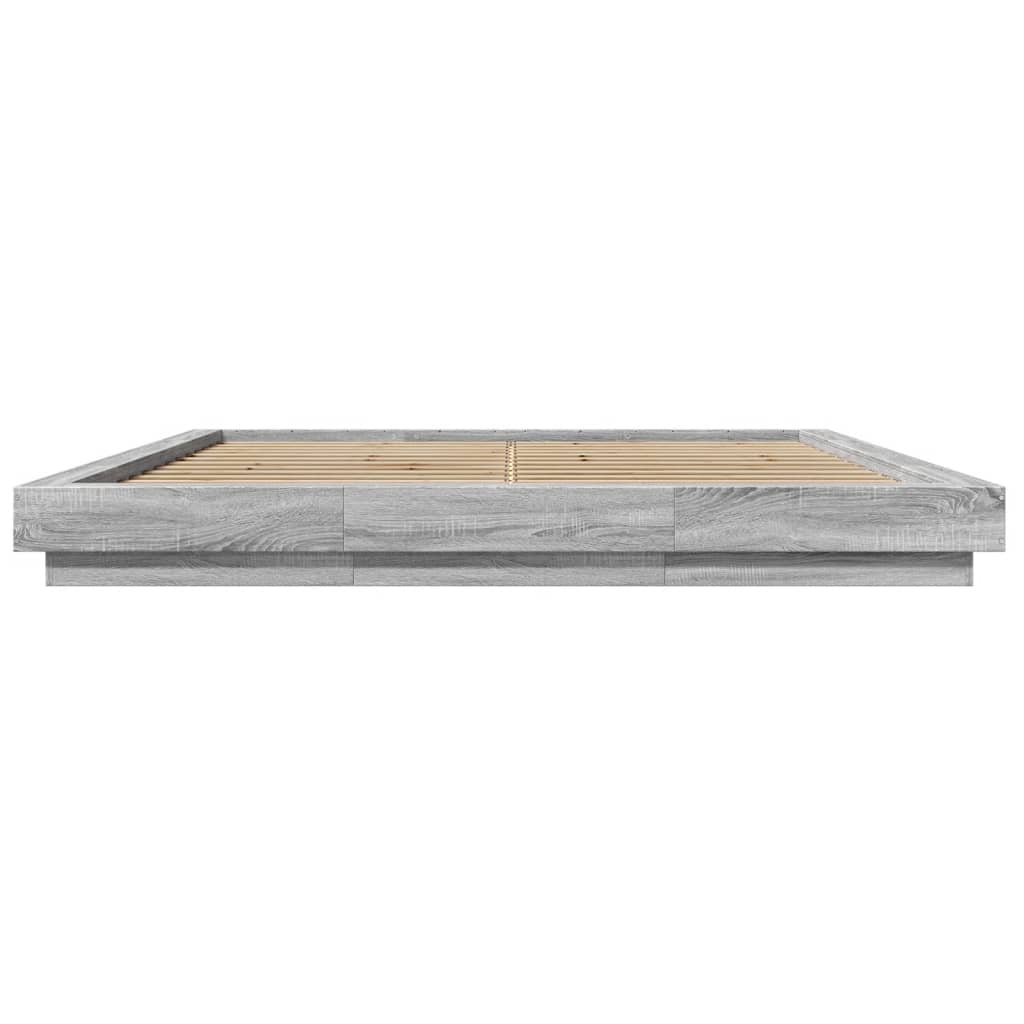 Bed Frame without Mattress Grey Sonoma 180x200 cm Super King